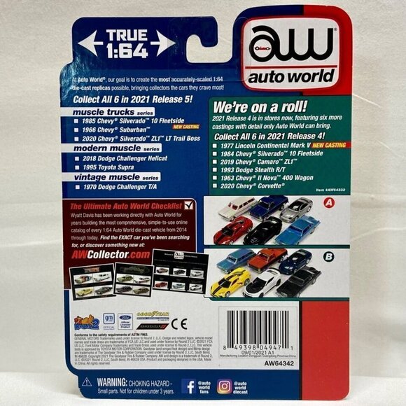 Auto World 1970 Dodge Challenger T/A Yellow Vintage Muscle Rel 5 Ver B NIP 2022 - Picture 6 of 6